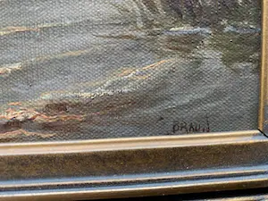 Niet of onleesbaar gesigneerd - meertje bij zonsondergang kopen? Bied vanaf 1!