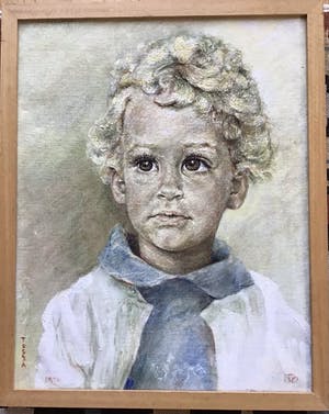 Niet of onleesbaar gesigneerd - Schilderij van meisje, gesigneerd en ingelijst kopen? Bied vanaf 1!