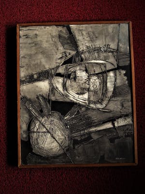 Gras Heyen - Veelzijdig Amsterdams Kunstenaar - Abstract in Grijs en Zwart - gesigneerd kopen? Bied vanaf 10!