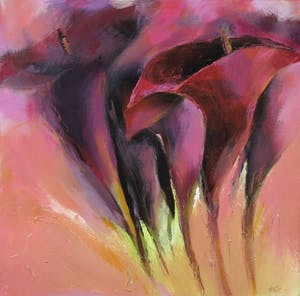 Elena Filatov - Acryl op doek, Calla in Bordo II kopen? Bied vanaf 50!