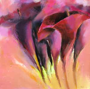 Elena Filatov - Acryl op doek, Calla in Bordo II verkocht voor € 50!