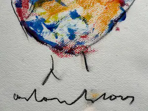 Anton Heyboer - Kip - Aquarel en krijt op geschept papier - 1995 - 35 x 26 cm - ingelijst kaufen? Bieten Sie von 150!