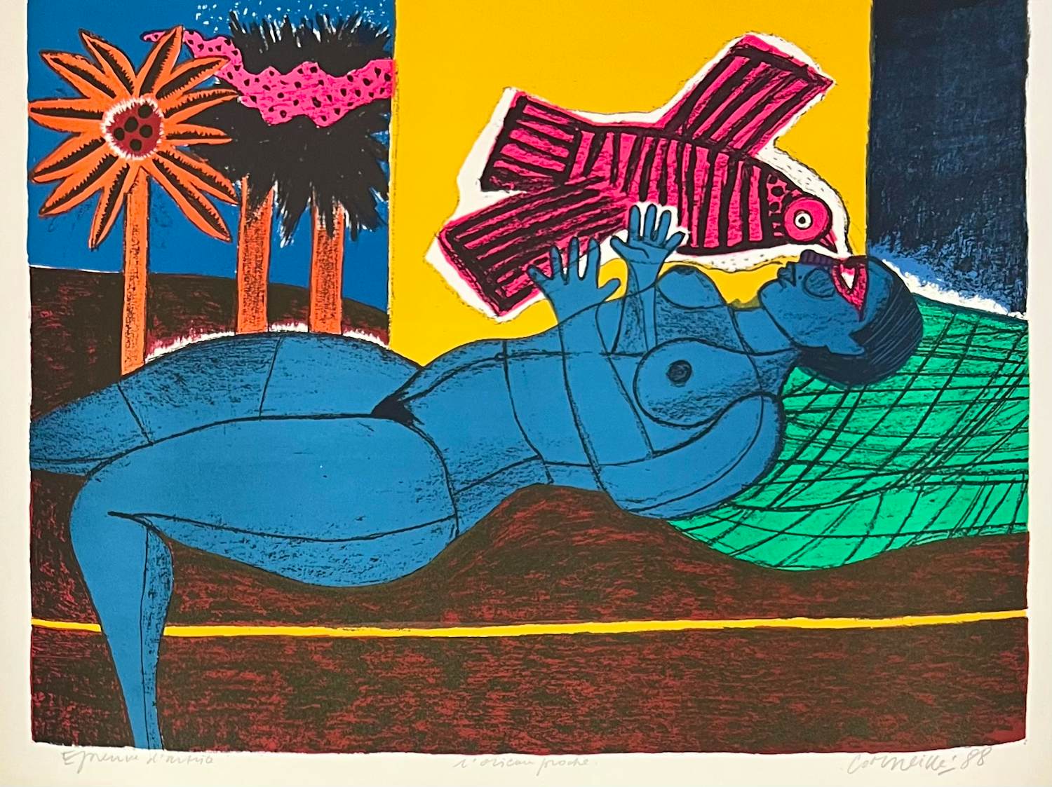 Corneille - Lithografie *L'oiseau proche* Kunstenaarsafdruk 1988 kopen? Bied vanaf 650!