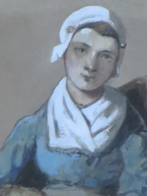 Jan Gerard Smits - Portret van een Vissersvrouw - Gemengde techniek kopen? Bied vanaf 180!