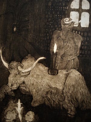 Nel Kleijn - Fraaie Ets/Aquatint uit 1979 - 1e staat - "Meditatie" gesigneerd kopen? Bied vanaf 10!