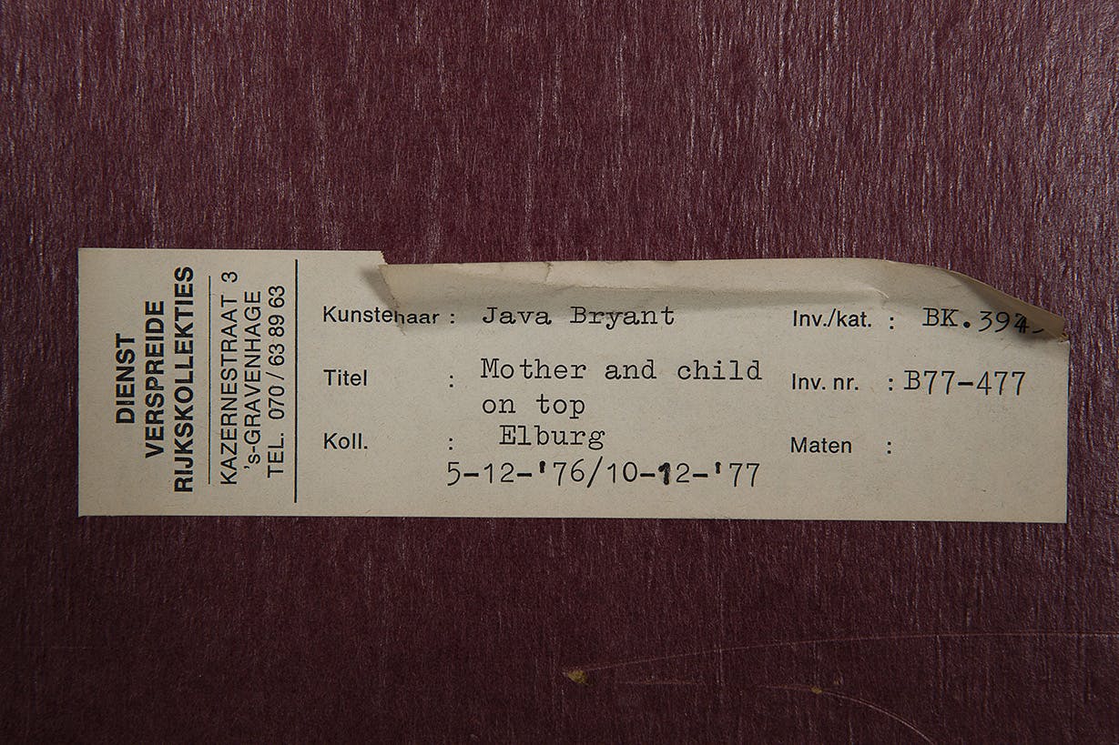 Java Bryant - Mother and child on top - Aquarel en vernis op onbekende ondergrond - BKR Elburg kopen? Bied vanaf 10!