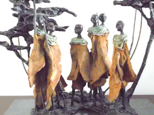 Marianne Houtkamp - "Ochtendgloren".Kapitaal beeld met pracht patina. kopen? Bied vanaf 4750!