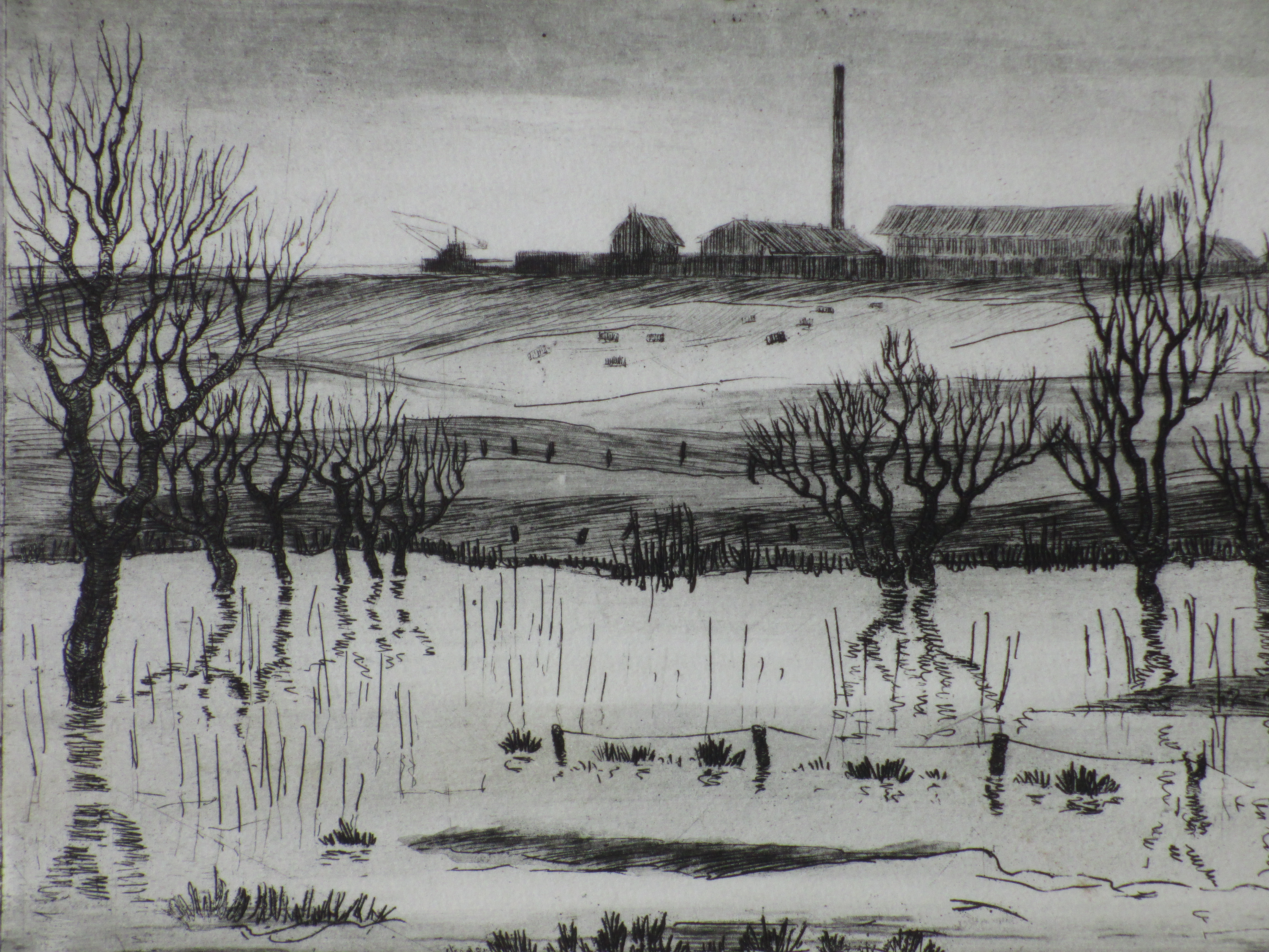 Kees Verhoeven - Uiterwaarden Wijk bij Duurstede - Ets kopen? Bied vanaf 45!