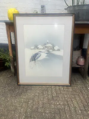 Buy Jan Weenink - Reiger in winterlandschap? Bid from 200!