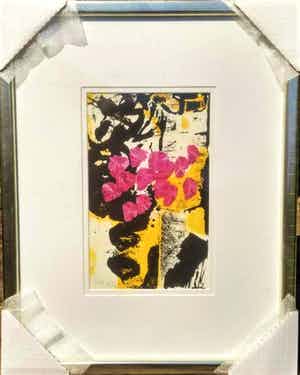 Arty Grimm - Kleurrijke zeefdruk, fantastisch gelijst verkocht voor € 75!