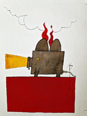 Frits Müller - Twee gem. technieken voor boekomslag "het Verzonkene" jeroen Brouwers kopen? Bied vanaf 78!