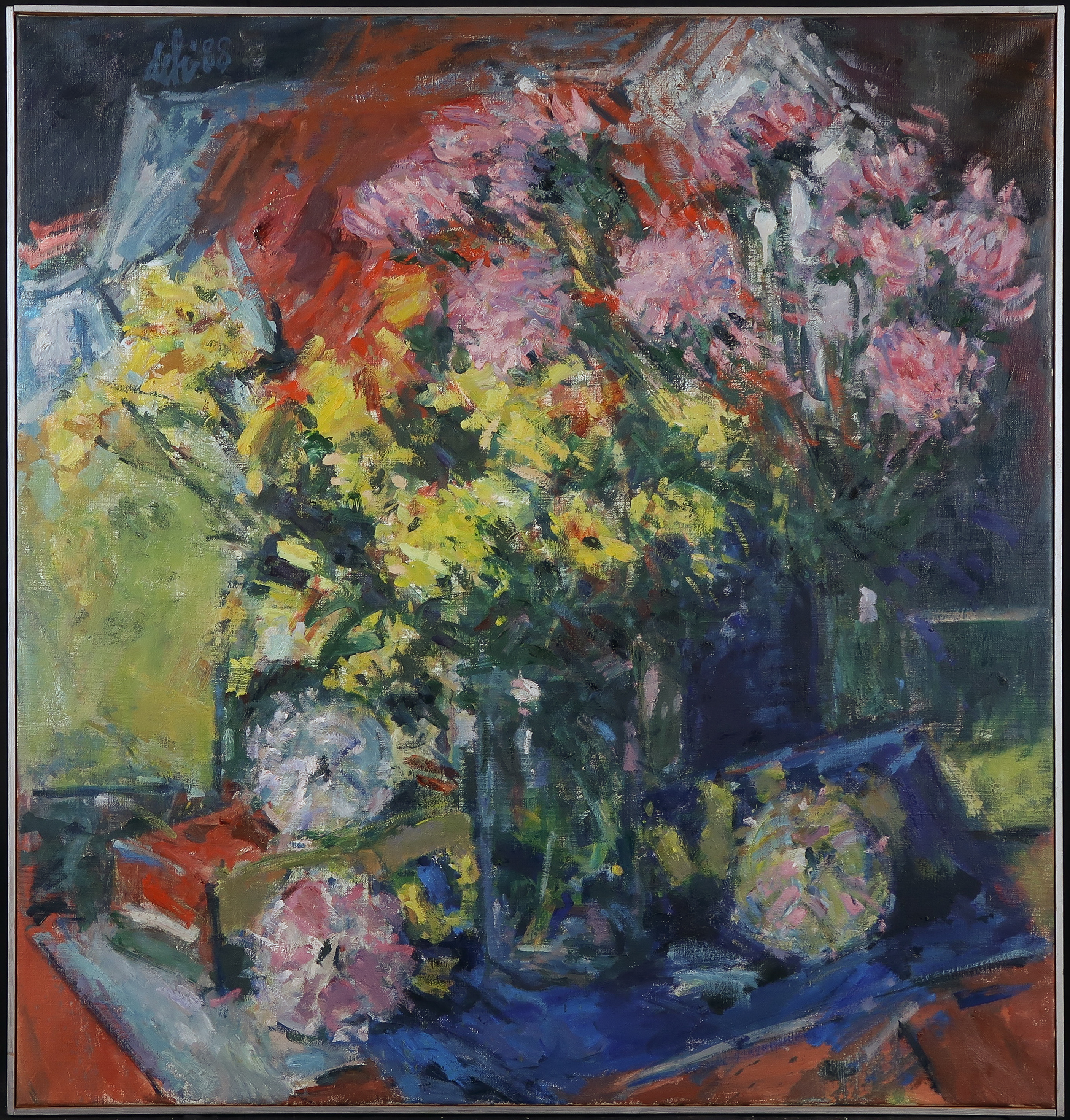 Toon de Haas - Olieverf op doek, Bloemstilleven - Ingelijst (Groot) kopen? Bied vanaf 300!