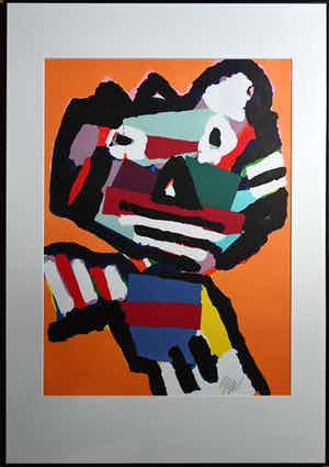 Karel Appel - Catface gesigneerd en ingelijst verkocht voor € 750!