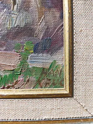 Han Krug - Gebouw met zonnebloemen kopen? Bied vanaf 25!