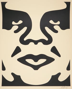 Shepard Fairey - OBEY - Three faces (cream) kopen? Bied vanaf 1!