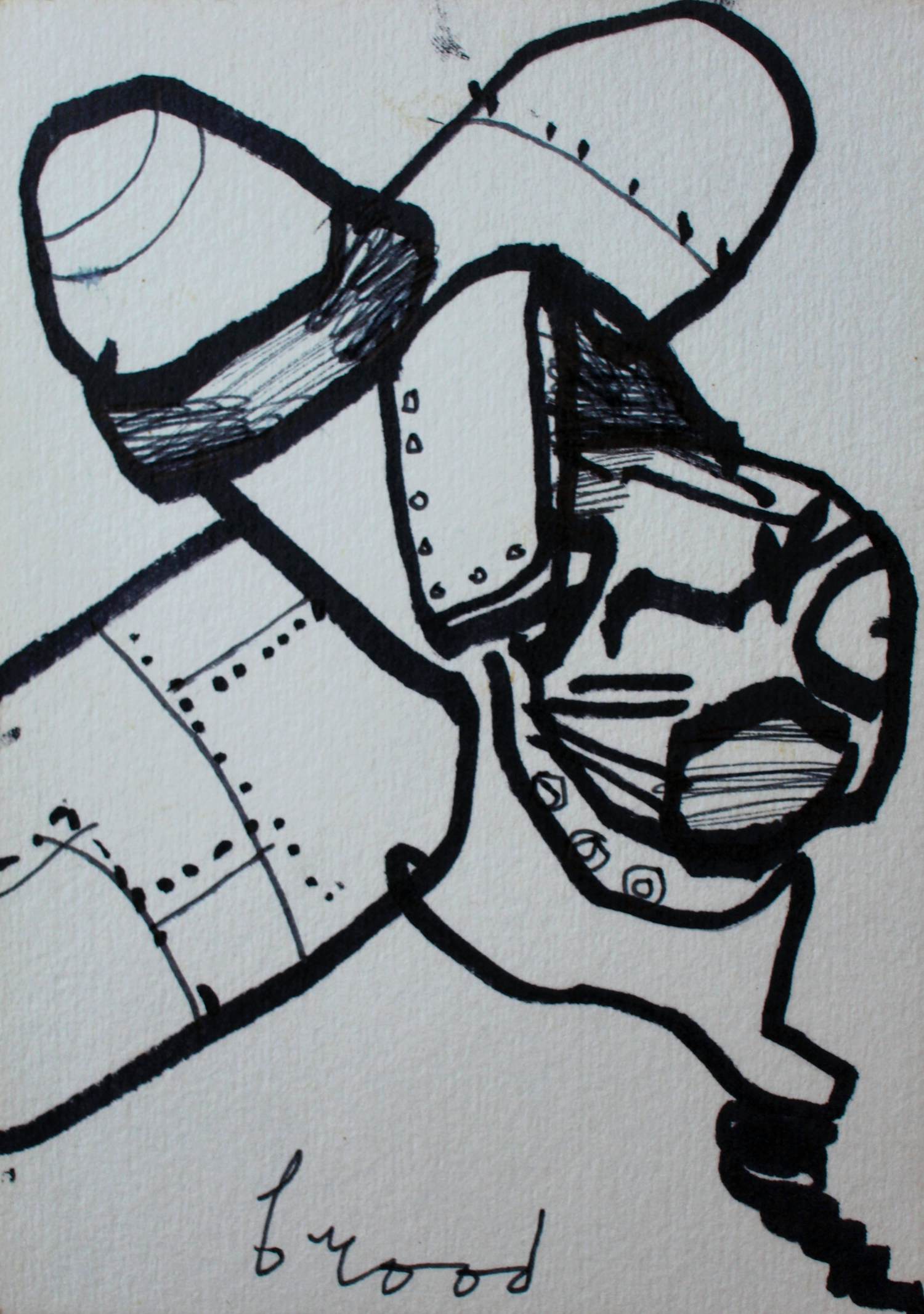 Herman Brood - Stifttekening op papier(ansichtkaart): Ik raak op dreef kopen? Bied vanaf 350!