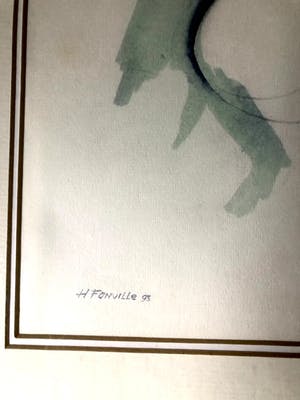 Henk Fonville - Bassist - Aquarel, Ingelijst kopen? Bied vanaf 90!