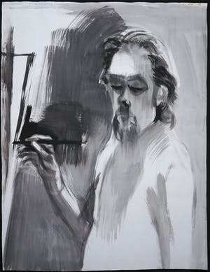 Joe Wols - Aquarel op papier, Zelfportret kopen? Bied vanaf 1!
