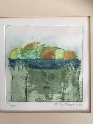 Karin Campfens - Vrouw met fruitmand kopen? Bied vanaf 34!