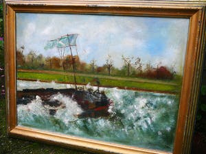 Niet of onleesbaar gesigneerd - Voorjaarsstorm op het Amsterdam Rijnkanaal kopen? Bied vanaf 10!