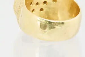 17 - Opvallende 18 karaats geel-goud & diamanten (0.10ct) STER ring - gekeurd kopen? Bied vanaf 320!