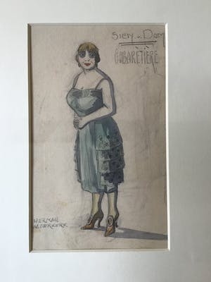 Herman Moerkerk - caberatiere Sien van Dam, aquarel kopen? Bied vanaf 70!