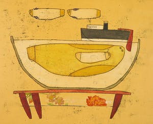 Ellen van Toor - Ets en collage, Ruimte van een beperking kopen? Bied vanaf 1!