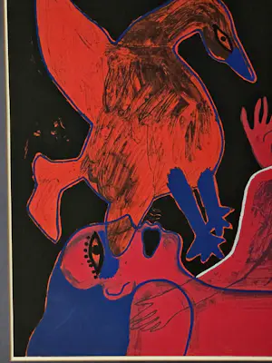 Corneille - 2 Vrouwen met vogel - Handgesigneerd - 1978 kopen? Bied vanaf 400!