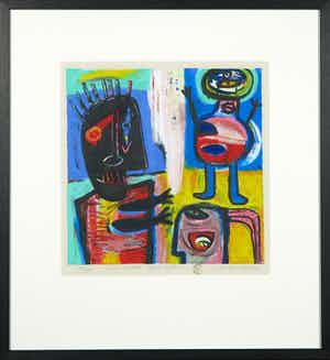 Henk Vierveijzer - Zeefdruk, Voorhoofd kriebelen - Ingelijst verkocht voor € 50!