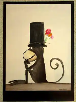 André François - Lithographie "Le singe au chapeau" vendu pour 130€ !