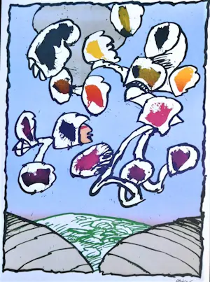 Pierre Alechinsky - Set van 5 Kleurenoffset-litho,s uit de FLYING OBJECT SERIE uit 1978 kopen? Bied vanaf 65!