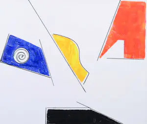 Menno Meijer - Gemengde techniek op doek, Abstracte compositie met metalen element kaufen? Bieten Sie von 1!