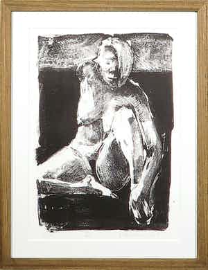 Jeroen Hermkens - Litho, Naakt VII - Ingelijst verkocht voor € 30!