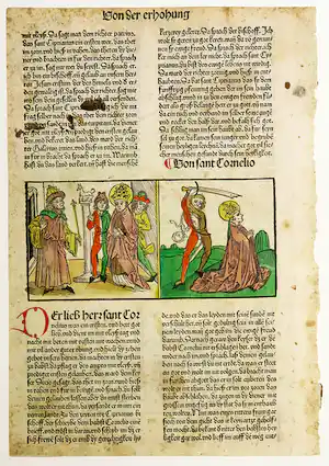 Anton Koberger - Wiegedruk en houtsnede, Blad uit de Legenda aurea verkauft für € 45!