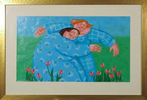 Ada Breedveld - Zeefdruk, Zonder titel - Ingelijst verkocht voor € 50!