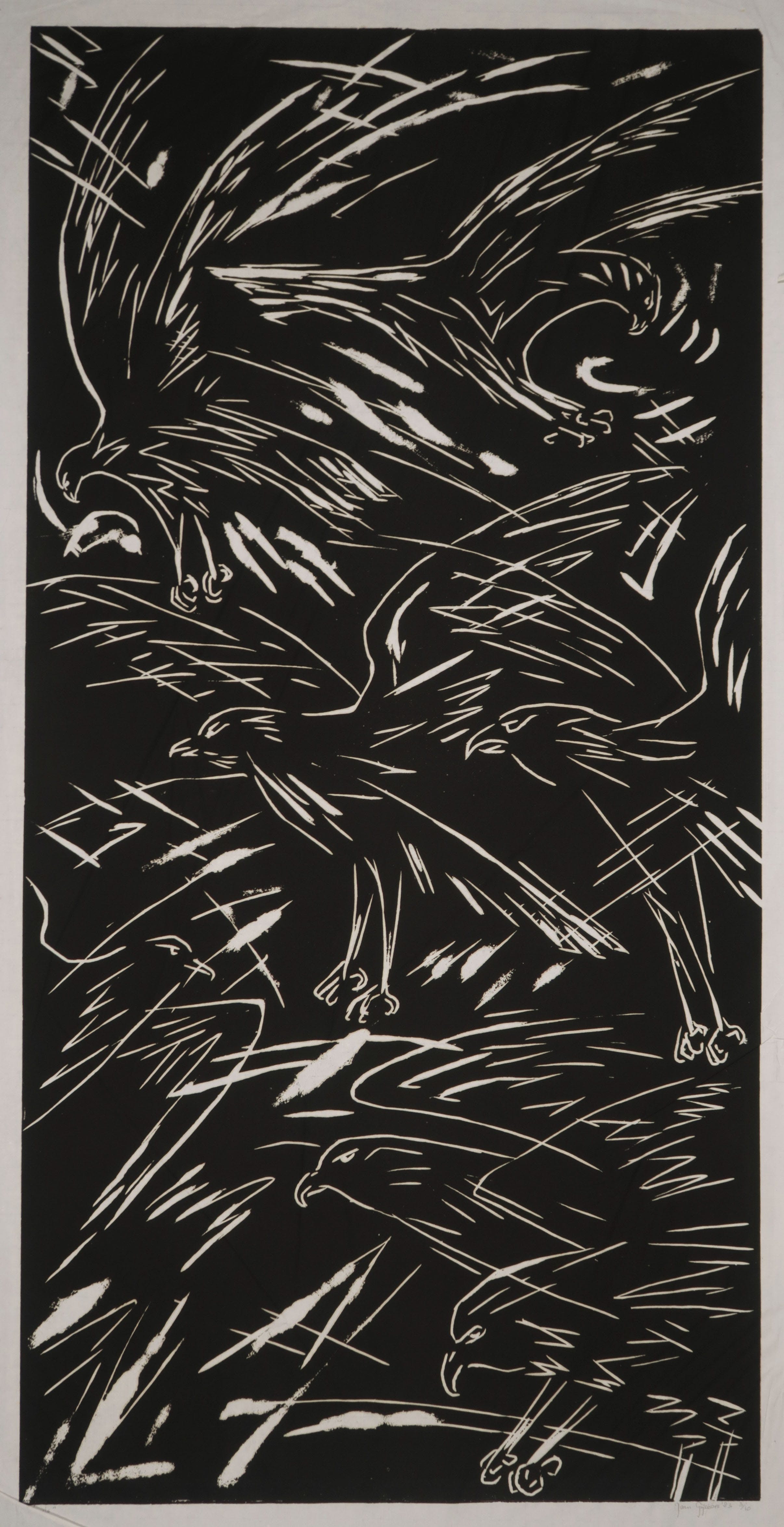 Joan Gijsbers - Lino op Japans papier, Vogels (Groot) kopen? Bied vanaf 1!