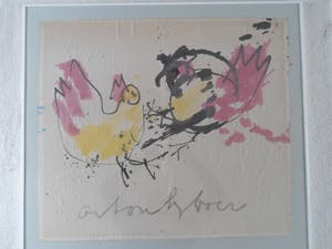 Anton Heyboer - Twee kippen in gevecht kopen? Bied vanaf 250!