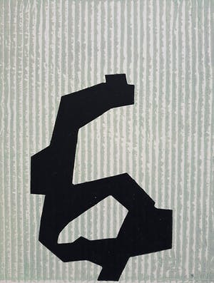 Willem Snitker - Geometrische abstract, tweekleuren kartondruk kopen? Bied vanaf 50!