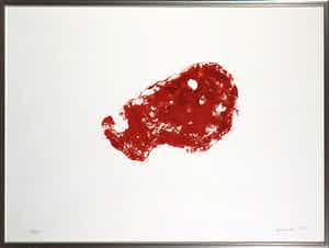 Armando - Litho, Der Kopf (Rot) - Ingelijst verkocht voor € 200!