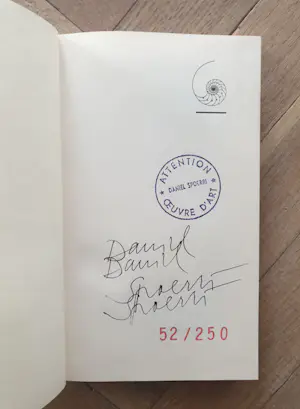 Daniel Spoerri - Gastronomischer Tagebuch - Zeefdruk op textiel - Genummerd en gesigneerd kopen? Bied vanaf 650!