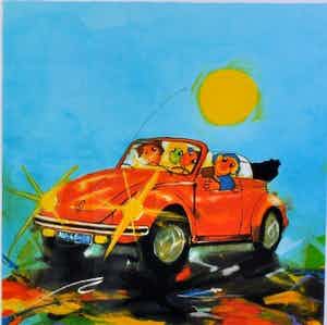 Ad Verstijnen - Gr Kleurenzeefdruk KEVER CABRIO Handgesigneerd. verkocht voor € 110!