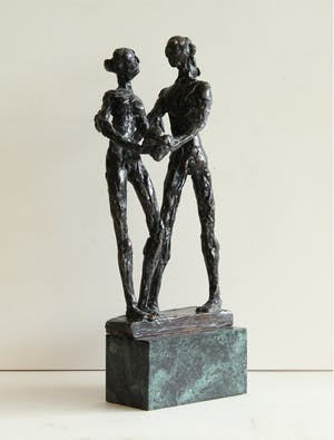 Inka Klinckhard - Bronzen beeld: Adam en Eva met appel, jaar onbekend kopen? Bied vanaf 200!