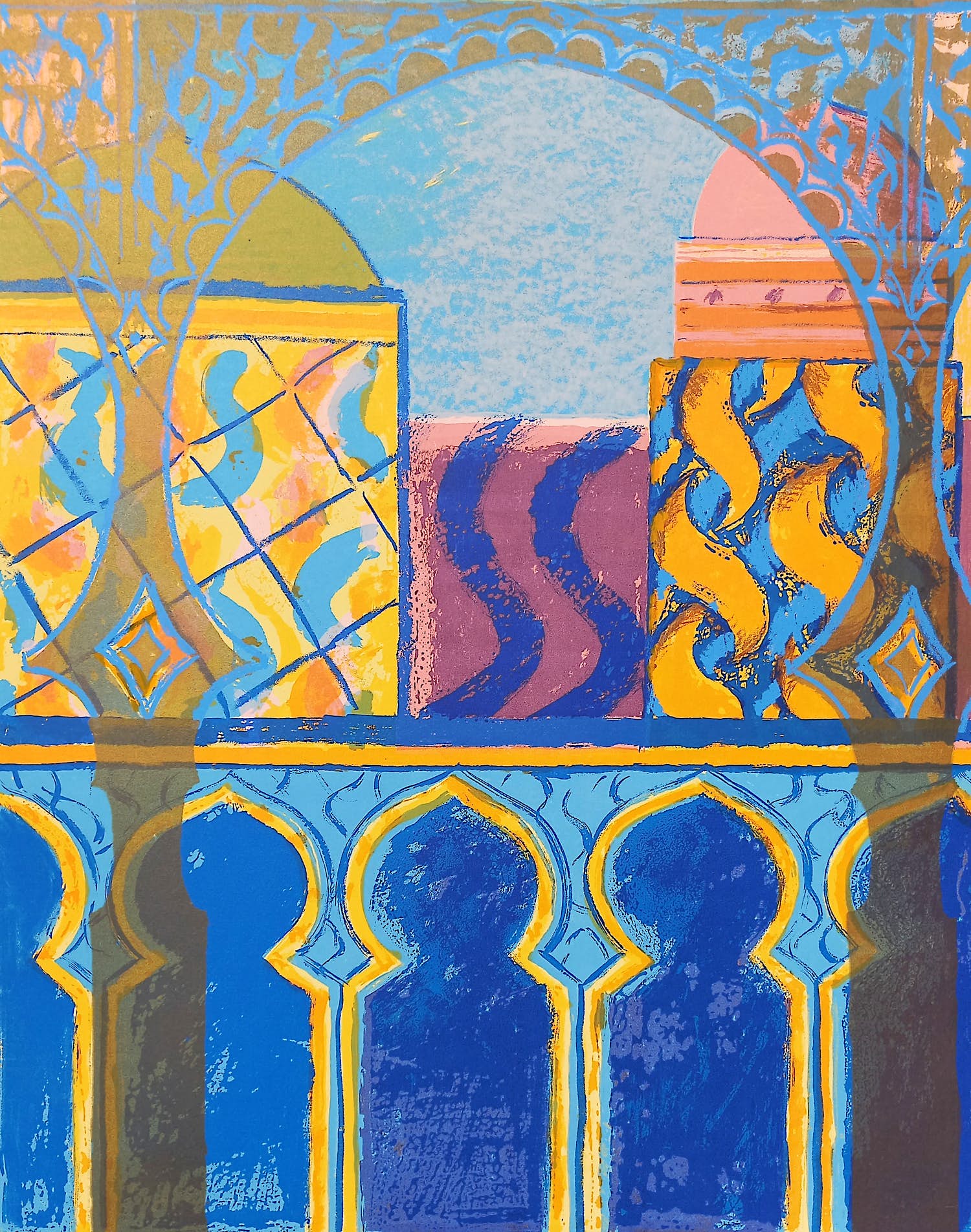 Milou Honig - Koningssteden II, zeefdruk (groot, in passe-partout) kopen? Bied vanaf 30!