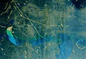 Jef Diederen - grote ingelijste lino/houtsnede: Lune de provence - 1987 verkocht voor € 75!