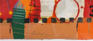 Theo Koster - Zeefdruk, Zonder titel (Liggend rood) - Ingelijst (Groot) kopen? Bied vanaf 50!