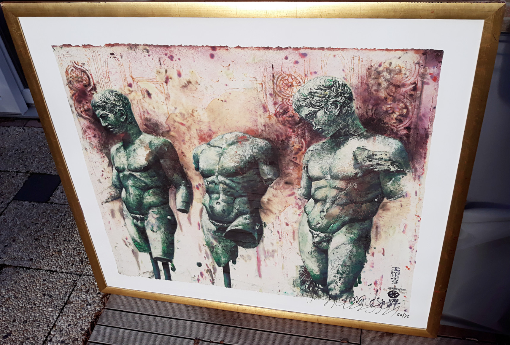 Gerti Bierenbroodspot - The three graces, litho (mooi ingelijst, zeer groot) kopen? Bied vanaf 325!