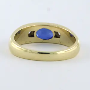 14k gouden ring met saffier tot.0.84ct en Bolsjewiek geslepen diamant tot.0.10ct kopen? Bied vanaf 360!
