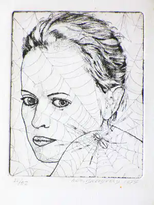 Ada Breedveld - Zelfportret - Ets verkocht voor € 35!