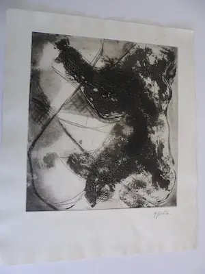 Gustaaf Prils - Ets. Abstract werk titel onbekend , kopen? Bied vanaf 15!