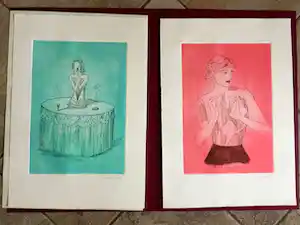 Man Ray - twee etsen in portfolio met gedicht verkauft für € 650!